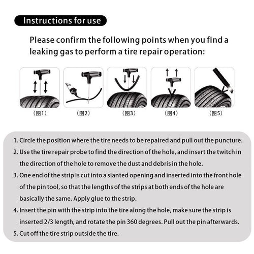 68pc Tire Repair Kit DIY Flat Tire Repair Car Truck Motorcycle Home Plug Patch